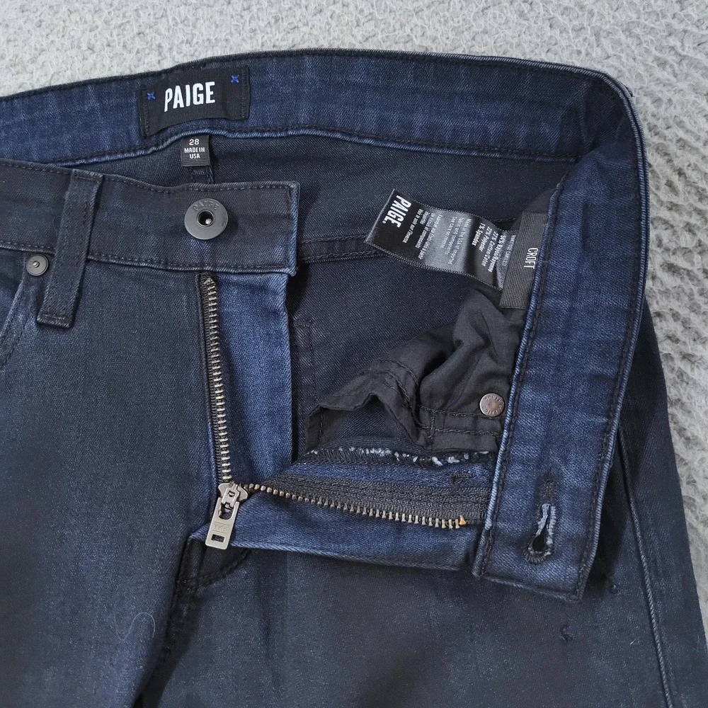 Paige Jeans Mens 28 x 32 Blue Croft Rowan Coated Slim Fit Stretch Denim Made USA